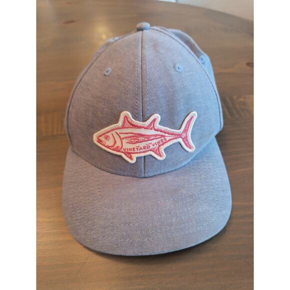 Vineyard Vines Fish Logo Baseball Cap Men's One Size Snapback Blue Adjustable - Picture 4 of 7